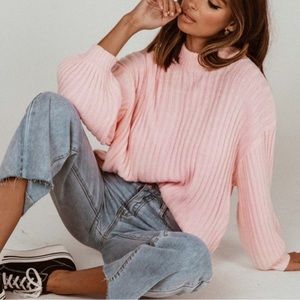 Princess Polly Innerbloom Oversized Pink Sweater